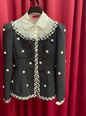 正品 23春珍珠装饰收腰外套LF23C21C01B032-230