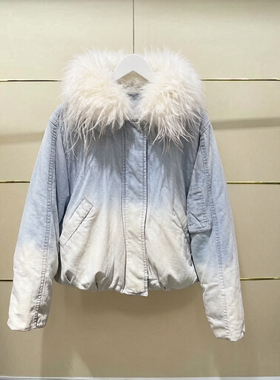福现货正品25442Y119140-250开4999冬鸵鸟毛领羽绒