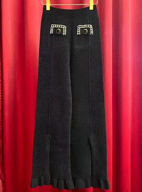 正品24秋 黑色针织长裤FF24Q51ZP063-240