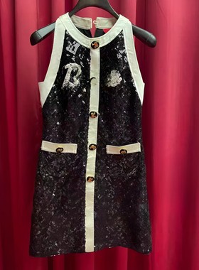 正品 23春 珠片挖肩连衣裙LF23C51001B250-230