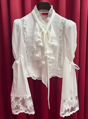 正品24春 白色打揽飘带上衣LF24C11SB301-240