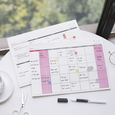 周计划本备忘日程表便利办公桌面