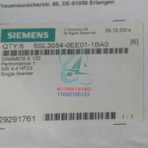 S120CF卡带固件选项性能扩展 6SL3054-0EE01-1BA0 全新