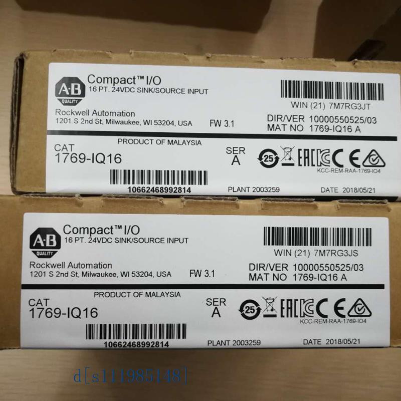 1769-IQ16 AB CompactLogix 16 Pt PLC模块,原装现货 2018年 实