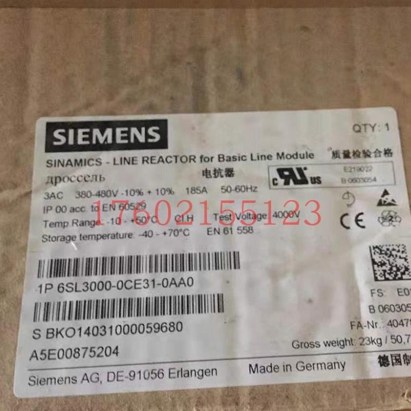 6SL3000-0CE31-0AA0电源电抗器 用于100 kW 基本型电源模块