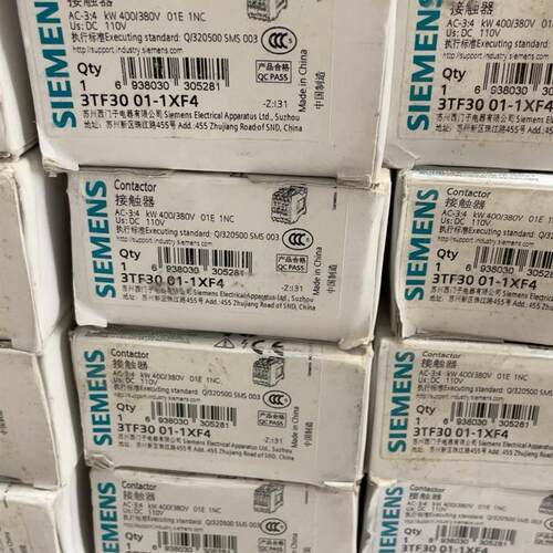 西门子接触器 3TF3001-1XF4 全新 3TF30