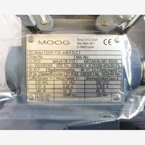 美国MOOG 变桨电机FGVH112L-4-R-F-D-C   D-59423  Art;681-5000