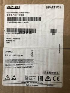 现货 西门子阀门定位器6DR5111 0NG21 0AA1 全新原装