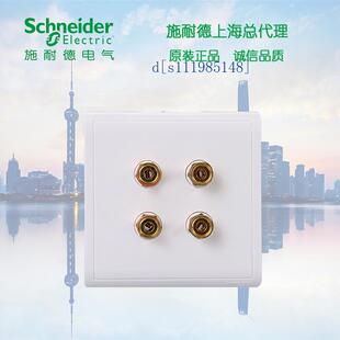 丰尚白双联音响 四头音响双联音响插座 施耐德开关插座 丰尚系列
