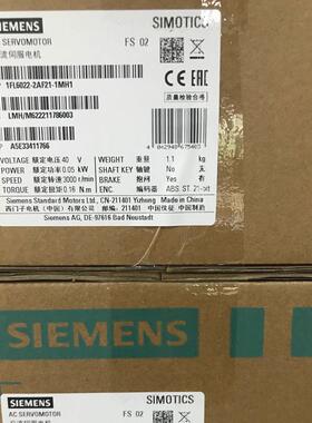 V901FL6024-2AF21-1MG1 SIMOTICS S-1FL6电源230V 三相交流