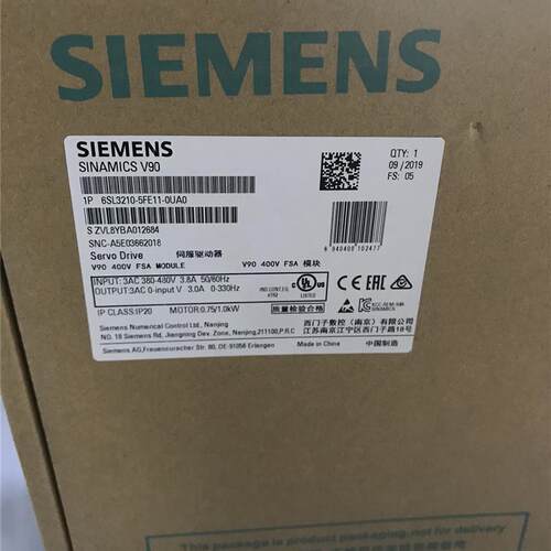 V90驱动器 电压380-480 V 3 A 6SL3210-5FE11-0UA0伺服电机