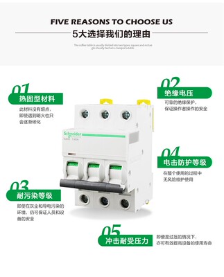 施耐德断路器 IC65N 1P 2P 3P 4P D1A D2A D3A D4A D6A D10A D16A
