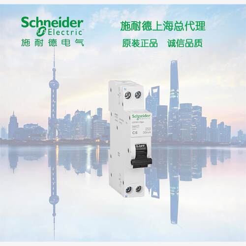 施耐德正品 A9D93616双进双出一位带漏电A9 SLIM 4.5kA 16A TypeA