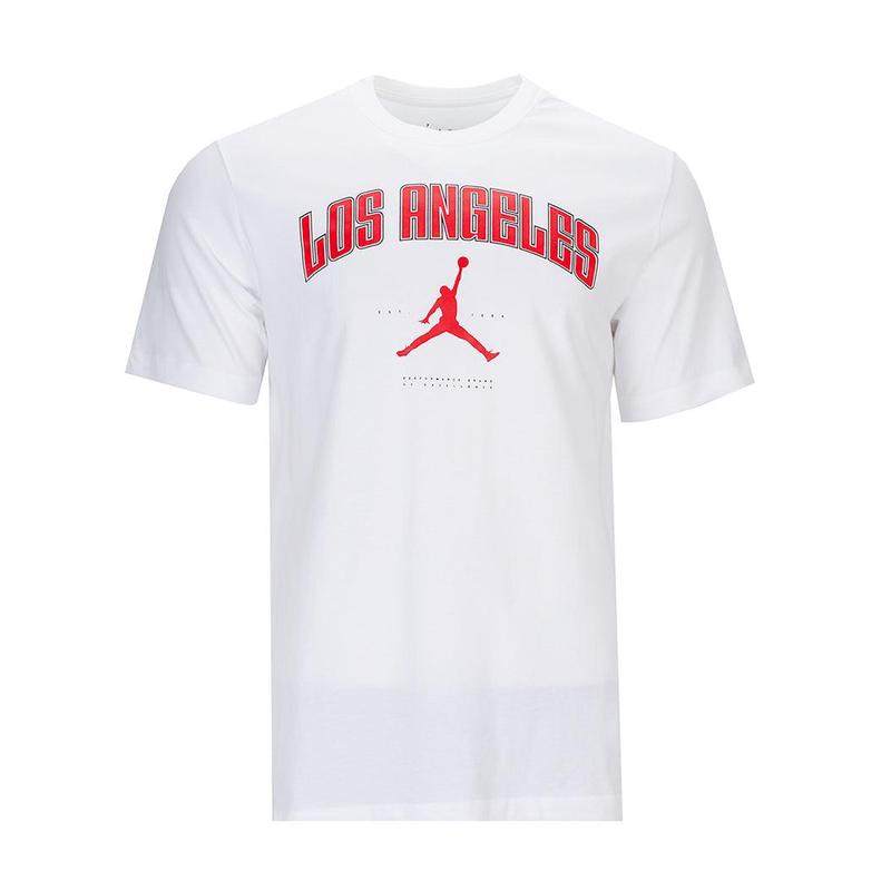 代购JORDAN男士运动T恤透气舒适日常穿着休闲穿搭白色短袖圆领