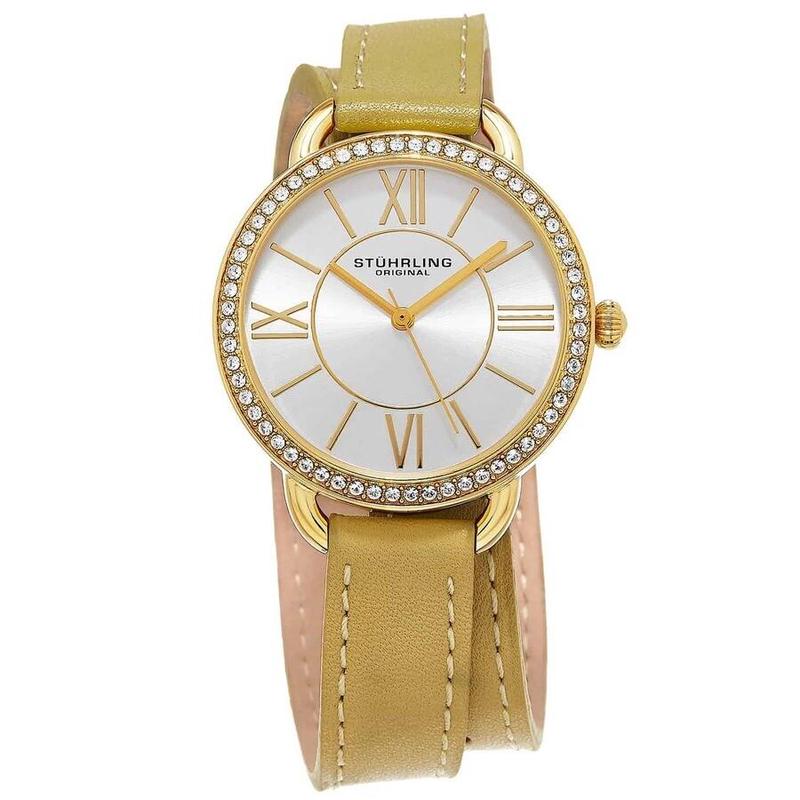 代购Stuhrling女士腕表石英机芯夜光指针计时防刮镜面皮带