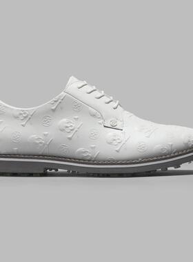 代购GFORE男士2026新款Gallivanter浮雕骷髅与球标皮革高尔夫鞋