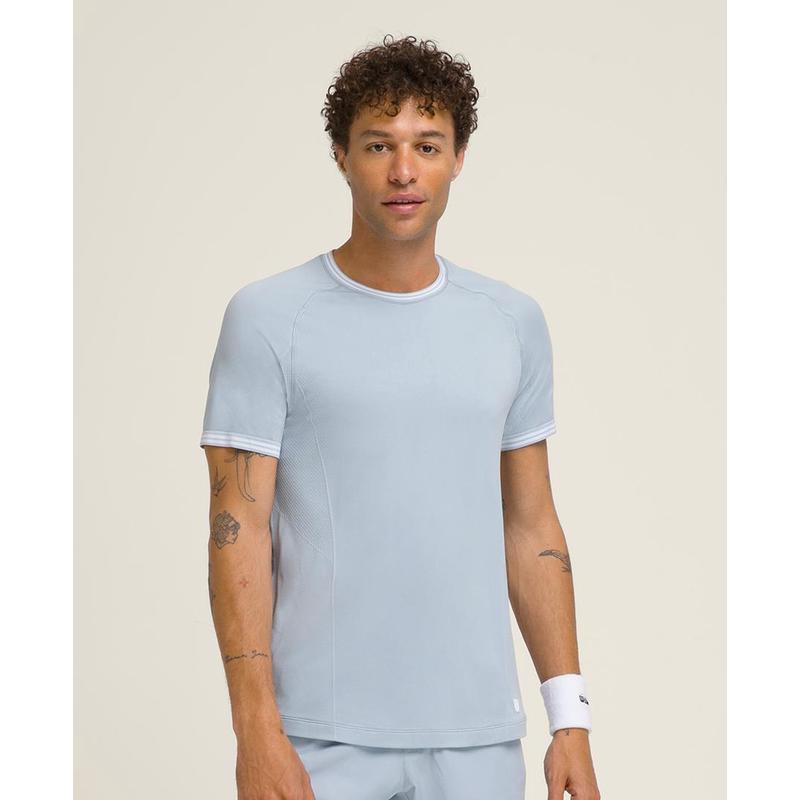 代购Wilson威尔胜男士运动T恤吸湿排汗速干透气弹性贴合短袖圆领