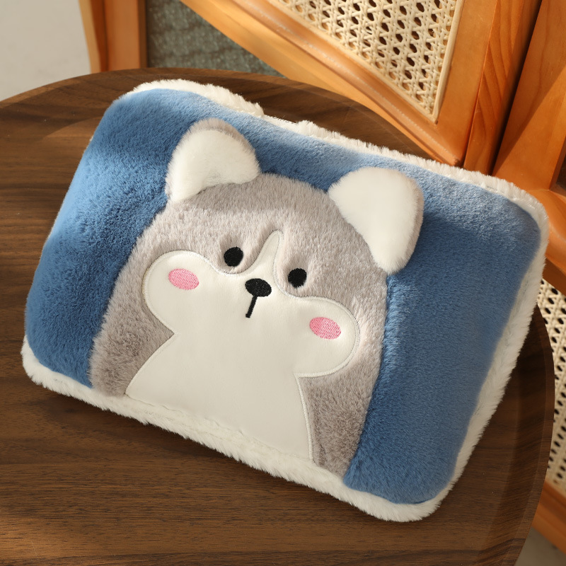 充电热水袋暖手宝卡通可爱防爆毛绒暖手暖已注水可拆洗敷腰暖肚子