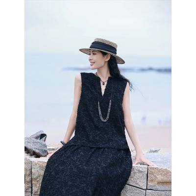 深v无袖宽松休闲时尚马甲