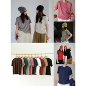 麻霖澳绒单面磨毛加厚软糯亲肤撞色刺绣显瘦短袖 T{秋冬 一件T恤}