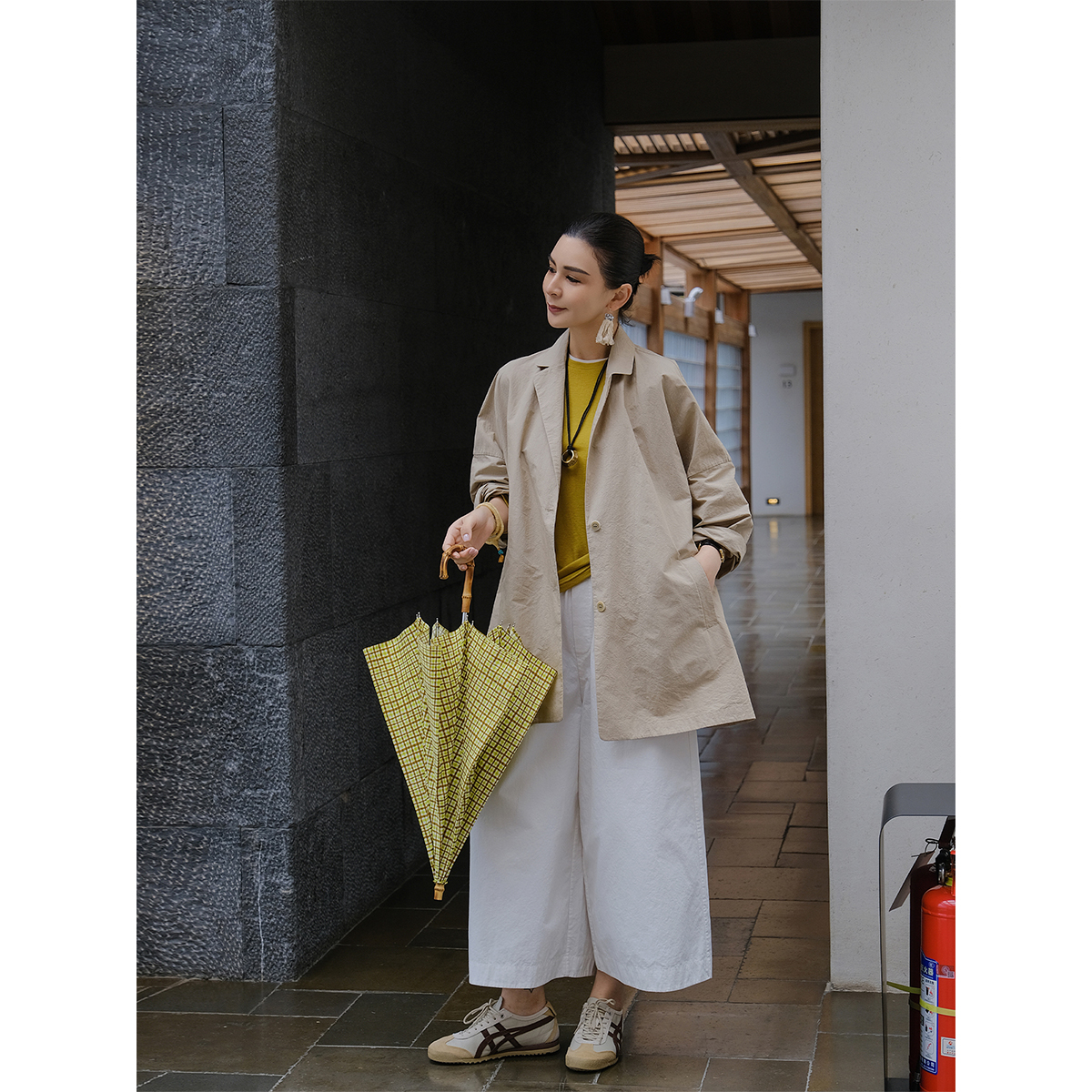 桑蚕丝棉混纺大廓形外套