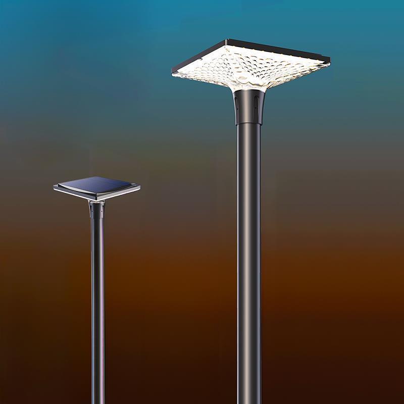 户外太阳能防水庭院灯柱铝材高亮景观灯别墅小区照明LED高杆灯3M