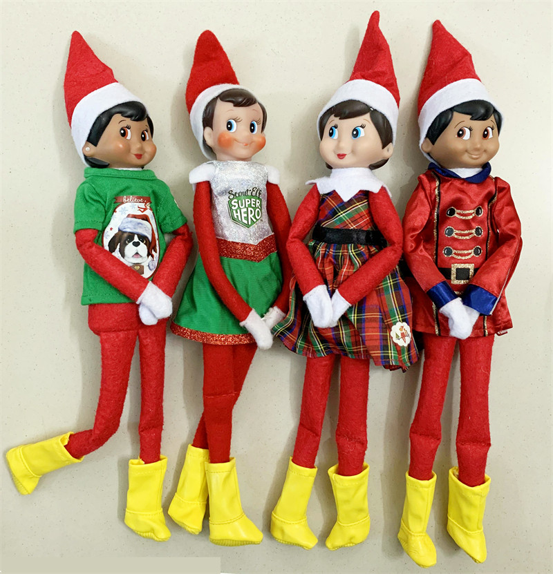 外贸圣诞小精灵娃娃毛绒圣诞老人助手复古胶皮娃娃圣诞节挂件摆件
