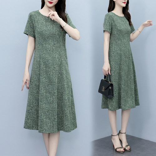 母亲节衣服妈妈夏装桑蚕丝连衣裙
