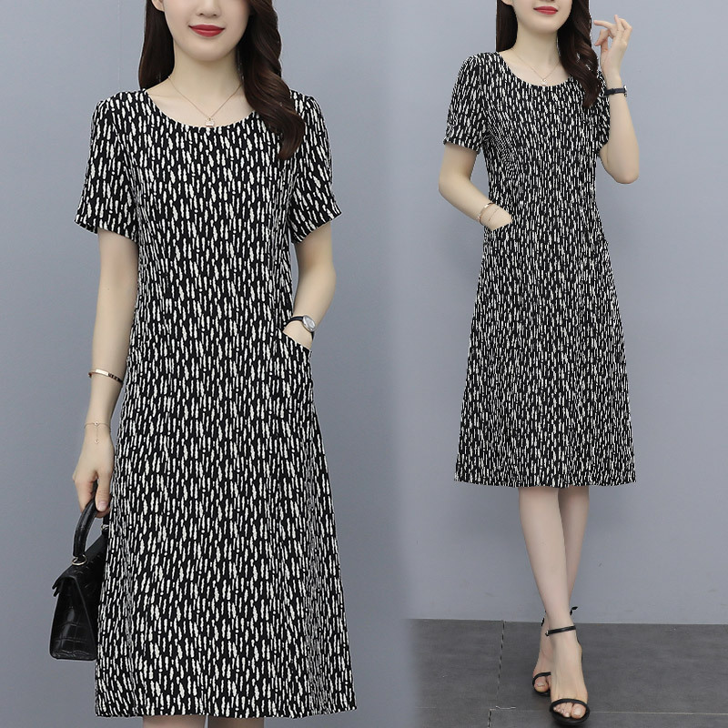 真丝连衣裙夏季新款妈妈桑蚕丝裙