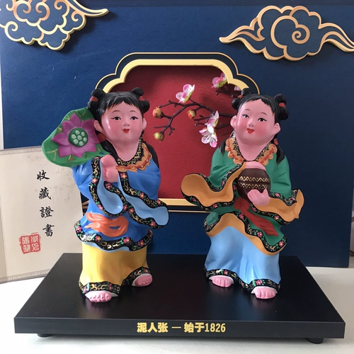 Tianjin Clayman Zhang Caijin Пара китайского стиля классического традиционного специализированного цветового пластика и комбинированной столешницы