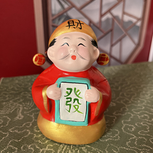 天津非遗特色礼品 泥人张泥人彩塑 小财神桌面小摆件客户伴手礼