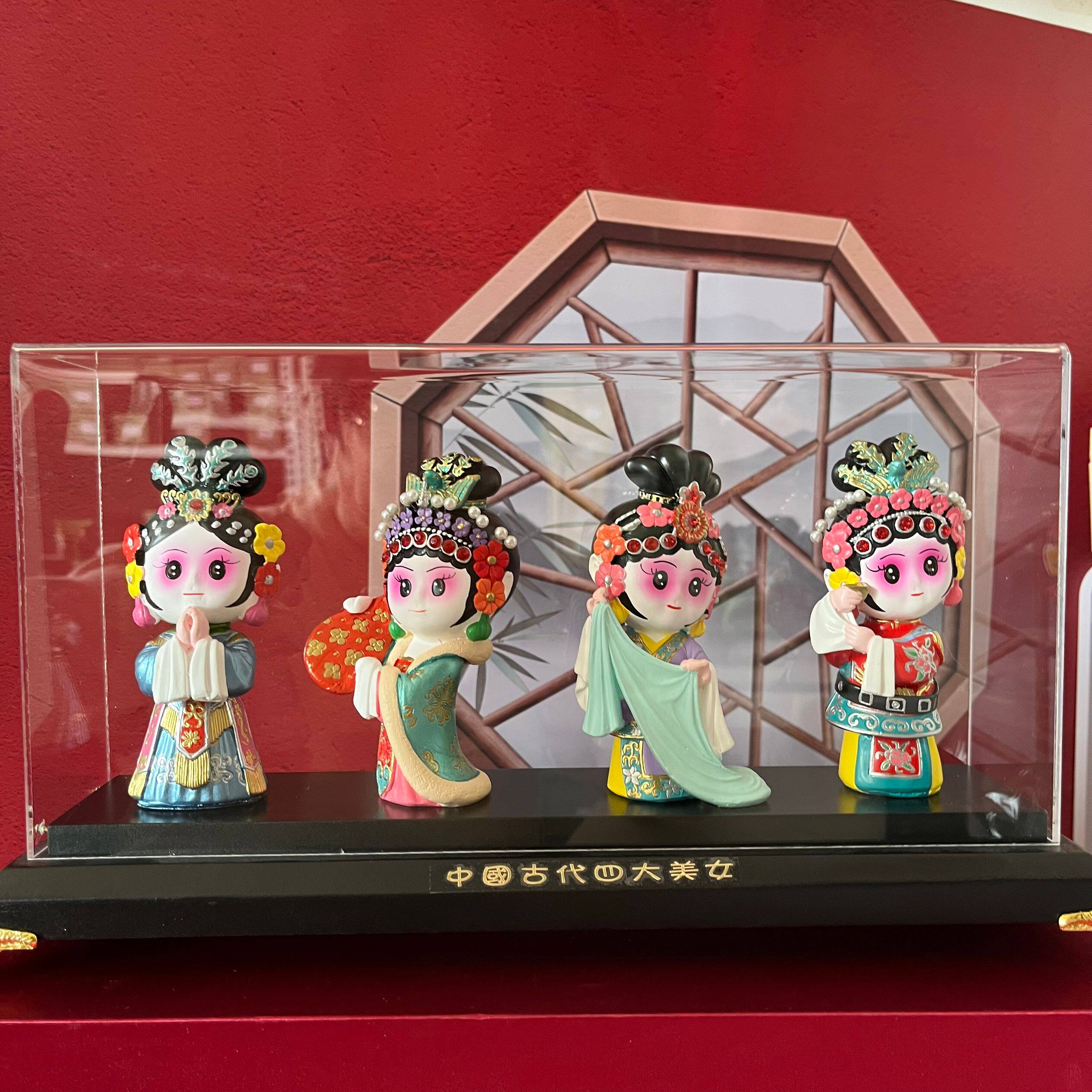 四大美女 京剧脸谱天津特色泥人张泥塑摆件中国风手工艺品伴手礼