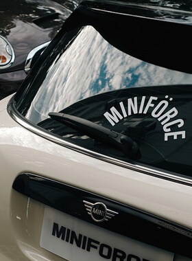 CG 汽车贴纸适用于宝马迷你后窗贴MINIFORCE白色拱形车贴 纸拉花