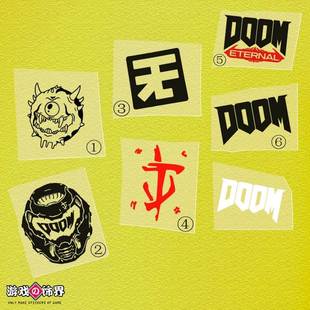 游戏饰界 汽车电脑镂空防水贴纸 DOOM毁灭战士标志logo永恒符号无