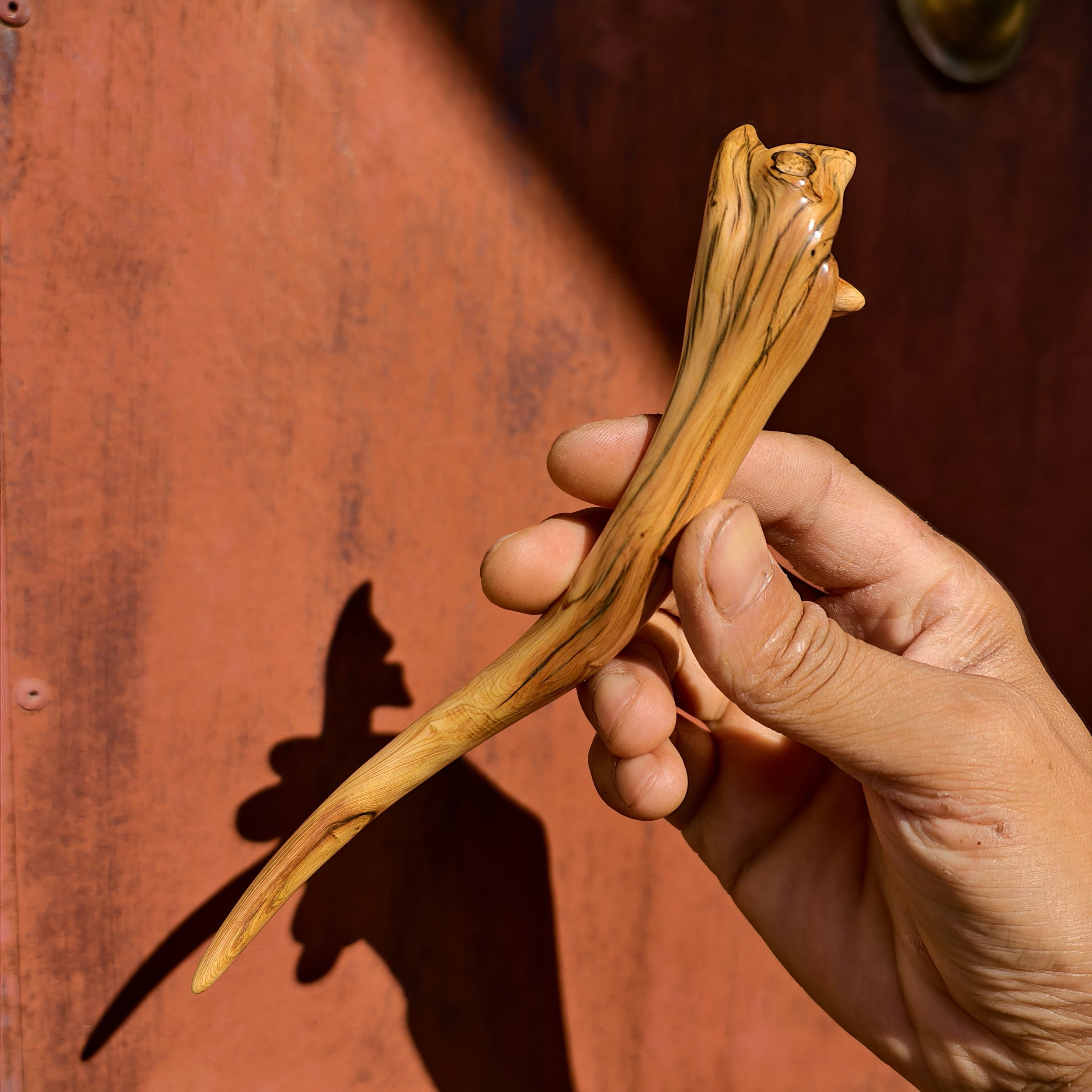 守一孤品◆崖柏发簪虎皮纹随型手发饰
