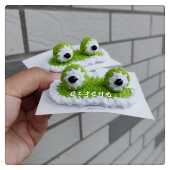 成品手工毛线编织立体可爱青蛙卡通动物发夹边夹顶夹DIY钩针发饰
