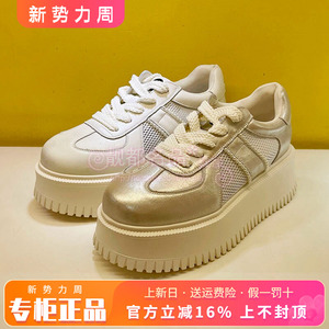 正品千百度女鞋2025秋季新款时尚潮流松糕底休闲单鞋A25387086