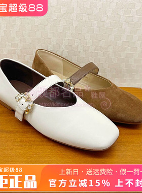 正品蹀愫ts女鞋2026春款方头饰扣粗跟中跟浅口单鞋T76121A-03