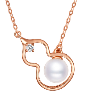 【百亿补贴】TSL谢瑞麟古韵系列18k金项链葫芦镶嵌正圆珍珠63880