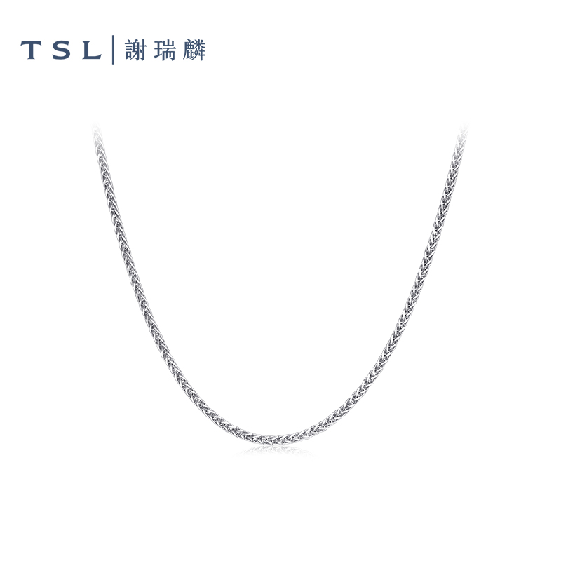 TSL谢瑞麟铂金项链简约Pt铂金肖邦链素链新品女士锁骨链BF468