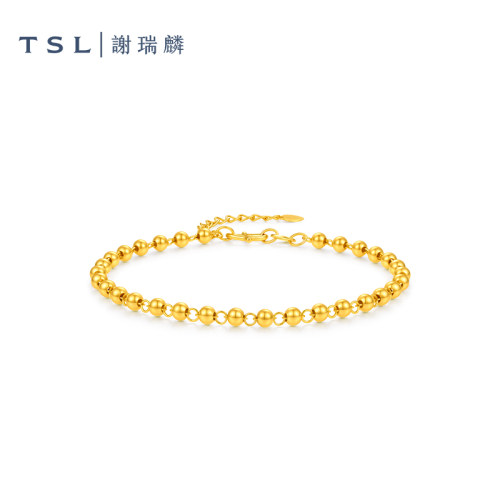TSL谢瑞麟黄金手链5G足金工艺金珠手链足金女士新品计价黄金XR656