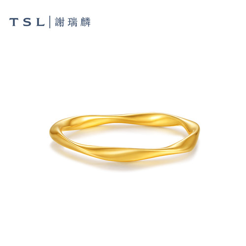 【特价】TSL谢瑞麟黄金戒指莫比乌斯环5G足金指环女士计价金XQ718