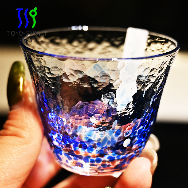 日本进口东洋佐佐木强化彩色水晶玻璃清酒杯日式品茗烈酒杯茶水杯