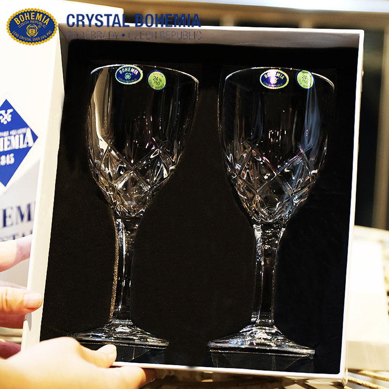 捷克进口BOHEMIA高档水晶玻璃高脚葡萄红酒杯家用香槟杯礼盒套装,餐饮具,葡萄酒/红酒杯,淘宝优惠券,粉丝福利购,淘宝优惠卷