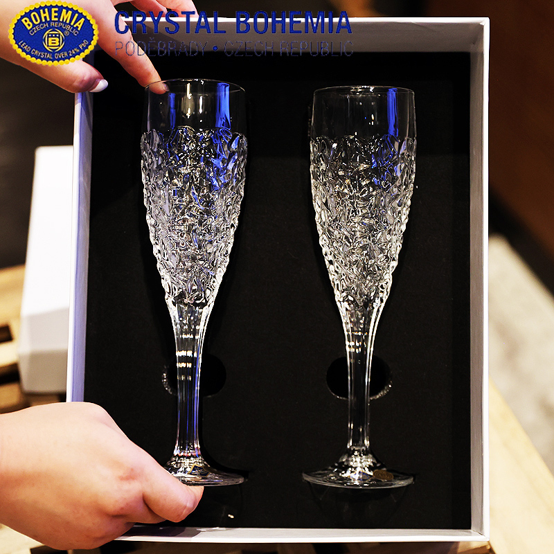 捷克进口BOHEMIA高档水晶玻璃高脚鸡尾红酒杯家用香槟杯甜酒杯子