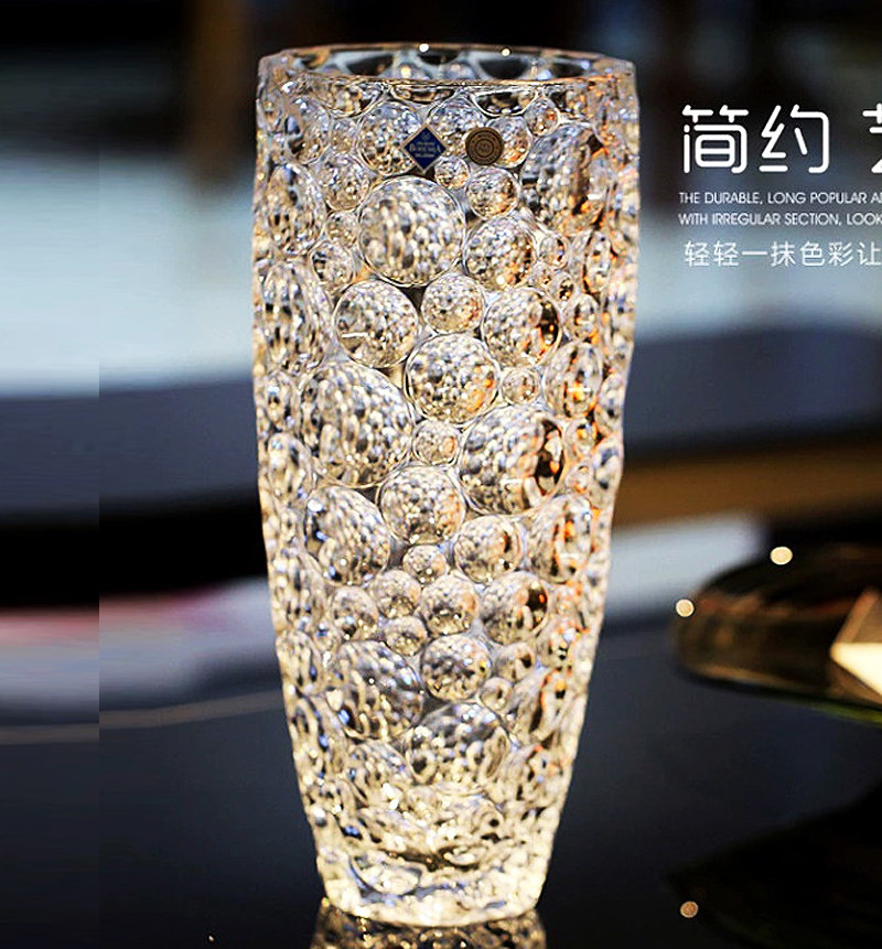 捷克水晶玻璃花瓶轻奢摆件