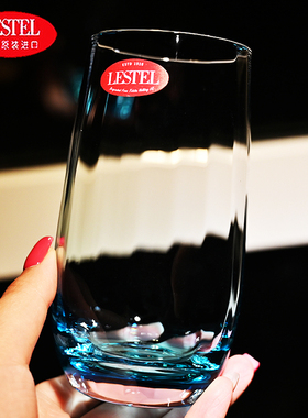 德国进口LESTEL彩色水晶玻璃茶水果汁饮料牛奶杯啤酒杯红酒杯套装