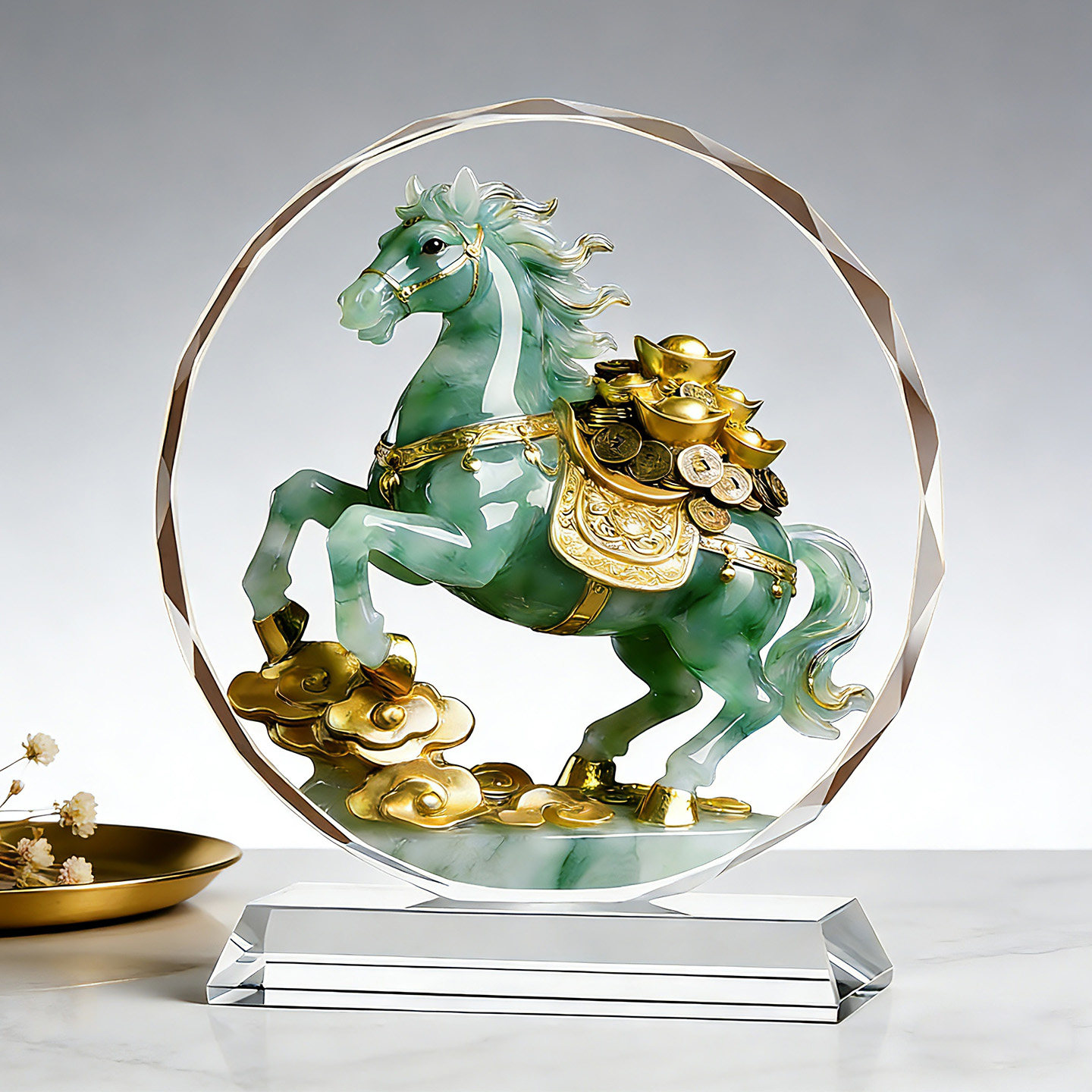 立马生财水晶摆件马上生财好运桌面摆件风水摆件马造型招财进宝,家居饰品,桌面摆件,淘宝优惠券,粉丝福利购,淘宝优惠卷