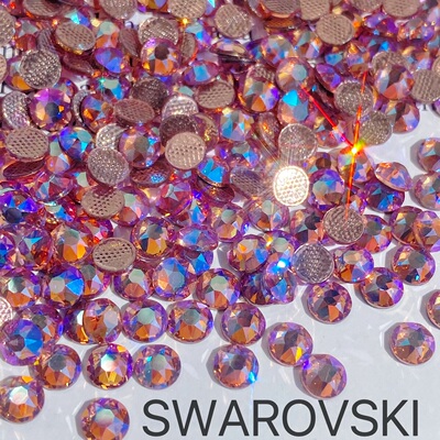 奥地利SWAROVSKI施华洛世奇223shim闪烁浅粉圆形平底指甲烫钻饰品