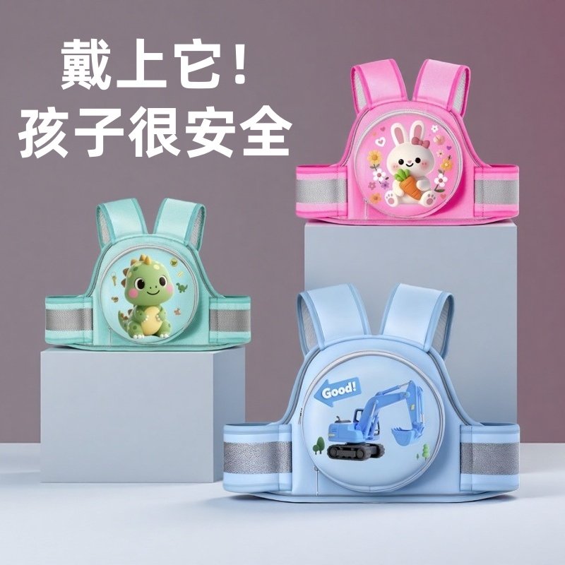 电瓶车儿童安全带摩托车带娃背带神器反光骑行电动车小孩宝宝绑带